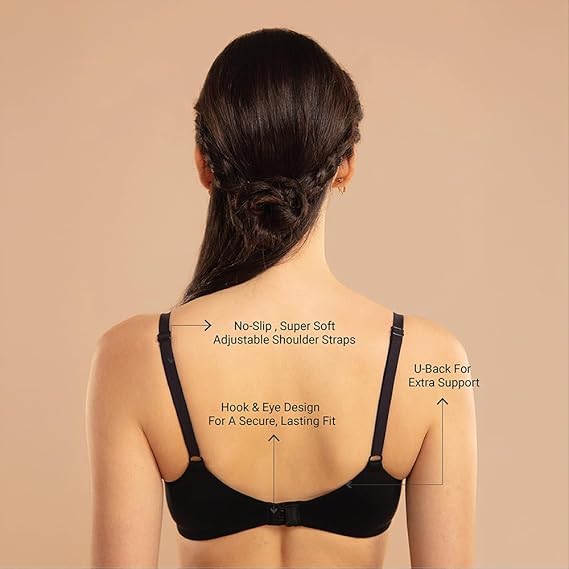NYKD Women’s Cotton Lightly Padded Wired Casual T-Shirt Bra Everyday Comfort & Support